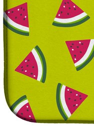 14 in. x 21 in. Watermelon on Lime Green Dish Drying Mat