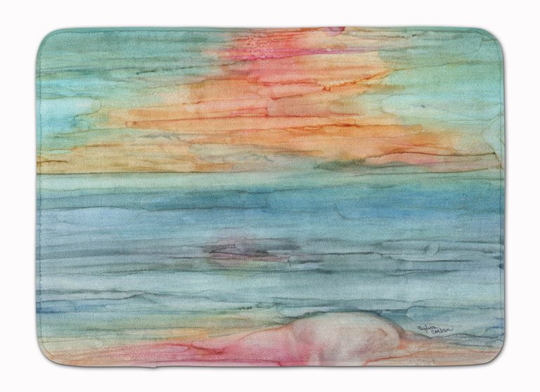 19 in x 27 in Abstract Rainbow Machine Washable Memory Foam Mat