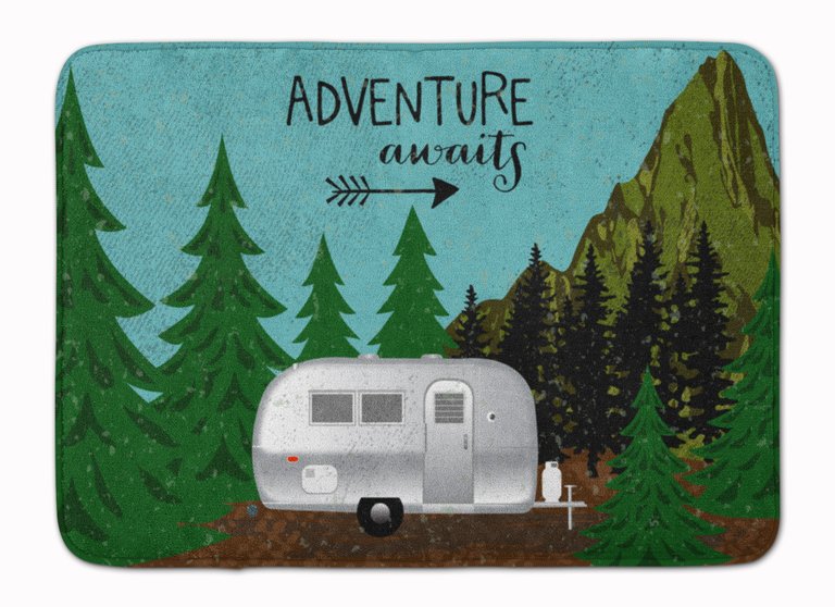 19 in x 27 in Airstream Camper Adventure Awaits Machine Washable Memory Foam Mat