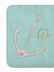 19 in x 27 in Anchor Welcome Machine Washable Memory Foam Mat