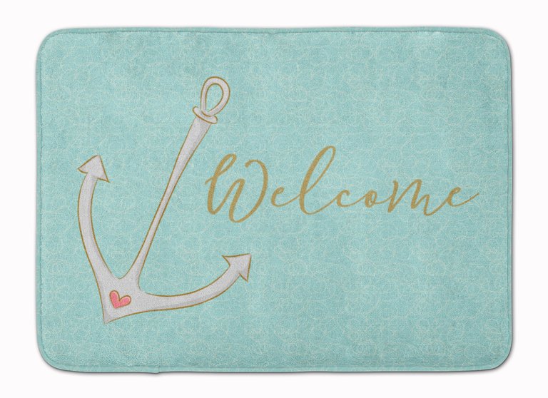 19 in x 27 in Anchor Welcome Machine Washable Memory Foam Mat