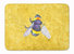 19 in x 27 in Bee on Yellow Machine Washable Memory Foam Mat