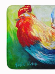 19 in x 27 in Bird - Rooster Chief Big Feathers Machine Washable Memory Foam Mat