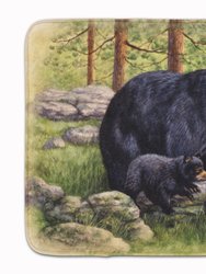 19 in x 27 in Black Bears by Daphne Baxter Machine Washable Memory Foam Mat