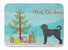 19 in x 27 in Black Labradoodle Christmas Tree Machine Washable Memory Foam Mat