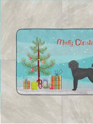 19 in x 27 in Black Labradoodle Christmas Tree Machine Washable Memory Foam Mat