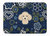 19 in x 27 in Blue Flowers Buff Poodle Machine Washable Memory Foam Mat