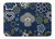19 in x 27 in Blue Flowers Silver Gray Poodle Machine Washable Memory Foam Mat