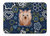 19 in x 27 in Blue Flowers Yorkie Yorkishire Terrier Machine Washable Memory Foam Mat