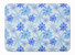19 in x 27 in Blue Snowflakes Watercolor Machine Washable Memory Foam Mat