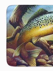 19 in x 27 in Brook Trout Machine Washable Memory Foam Mat