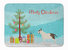 19 in x 27 in Bull Terrier Merry Christmas Tree Machine Washable Memory Foam Mat