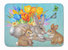 19 in x 27 in Bunny Family Easter Rabbit Machine Washable Memory Foam Mat