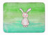 19 in x 27 in Bunny Rabbit Watercolor Machine Washable Memory Foam Mat