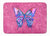 19 in x 27 in Butterfly on Pink Machine Washable Memory Foam Mat