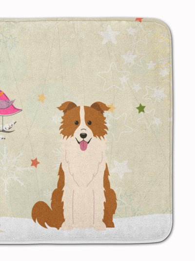 Caroline's Treasures 19 in x 27 in Christmas Presents between Friends Border Collie - Red and White Machine Washable Memory Foam Mat product