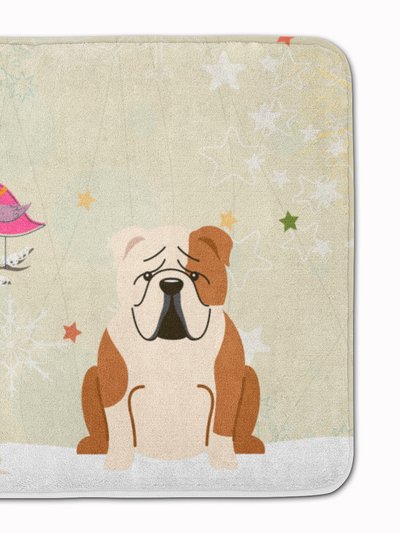 Caroline's Treasures 19 in x 27 in Christmas Presents between Friends English Bulldog - Fawn and White Machine Washable Memory Foam Mat product