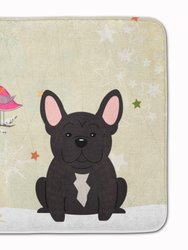 19 in x 27 in Christmas Presents between Friends French Bulldog - Brindle Machine Washable Memory Foam Mat