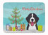 19 in x 27 in Christmas Tree and Bernese Mountain Dog Machine Washable Memory Foam Mat