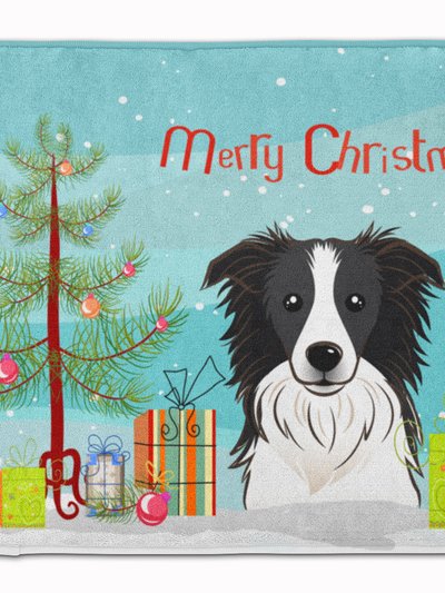 Caroline's Treasures 19 in x 27 in Christmas Tree and Border Collie Machine Washable Memory Foam Mat product