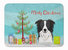 19 in x 27 in Christmas Tree and Border Collie Machine Washable Memory Foam Mat