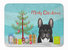 19 in x 27 in Christmas Tree and French Bulldog Machine Washable Memory Foam Mat