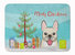 19 in x 27 in Christmas Tree and French Bulldog Machine Washable Memory Foam Mat