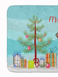 19 in x 27 in Christmas Tree and Jack Russell Terrier Machine Washable Memory Foam Mat