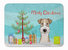 19 in x 27 in Christmas Tree and Wire Haired Fox Terrier Machine Washable Memory Foam Mat