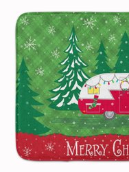 19 in x 27 in Christmas Vintage Glamping Trailer Machine Washable Memory Foam Mat