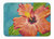 19 in x 27 in Coral Hibiscus by Malenda Trick Machine Washable Memory Foam Mat