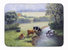 19 in x 27 in Cows Drinking at the Creek Bank Machine Washable Memory Foam Mat