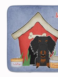 19 in x 27 in Dog House Collection Wire Haired Dachshund Black Tan Machine Washable Memory Foam Mat