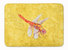 19 in x 27 in Dragonfly on Yellow Machine Washable Memory Foam Mat