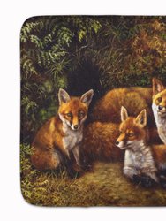 19 in x 27 in Fox Family Foxes by Daphne Baxter Machine Washable Memory Foam Mat