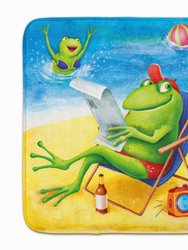 19 in x 27 in Frogs on the Beach Machine Washable Memory Foam Mat