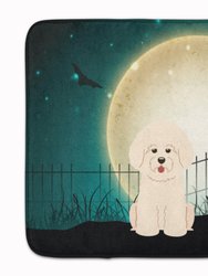 19 in x 27 in Halloween Scary Bichon Frise Machine Washable Memory Foam Mat