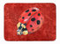 19 in x 27 in Lady Bug on Deep Red Machine Washable Memory Foam Mat