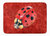 19 in x 27 in Lady Bug on Deep Red Machine Washable Memory Foam Mat
