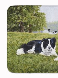 19 in x 27 in Let's Play Border Collie Machine Washable Memory Foam Mat