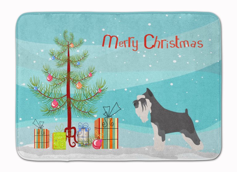 19 in x 27 in Miniature Schnauzer Christmas Machine Washable Memory Foam Mat