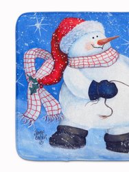 19 in x 27 in My Friends Can Ride Too Snowman Machine Washable Memory Foam Mat