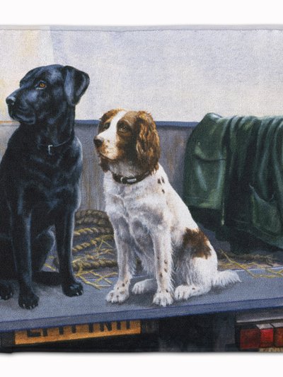 Caroline's Treasures 19 in x 27 in On The Tailgate Labrador and Springer Spaniel Machine Washable Memory Foam Mat product