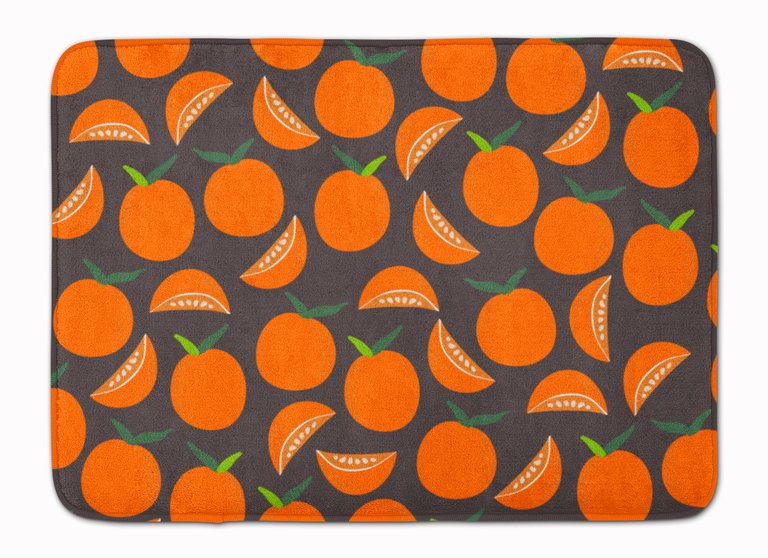 19 in x 27 in Oranges on Gray Machine Washable Memory Foam Mat