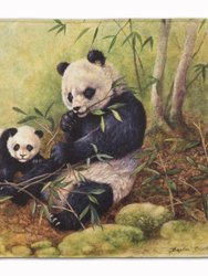 19 in x 27 in Panda Bears by Daphne Baxter Machine Washable Memory Foam Mat