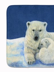 19 in x 27 in Polar Bears Moonlight Snuggle Machine Washable Memory Foam Mat