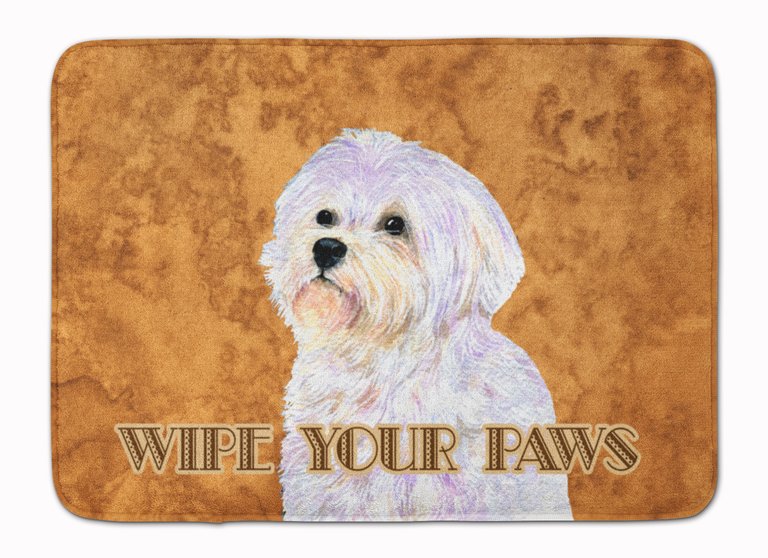 19 in x 27 in Puppy Cut Maltese Wipe your Paws Machine Washable Memory Foam Mat