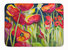 19 in x 27 in Red Poppies Machine Washable Memory Foam Mat