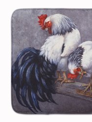 19 in x 27 in Roosters Roosting Machine Washable Memory Foam Mat