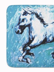 19 in x 27 in Shadow the Horse in blue Machine Washable Memory Foam Mat